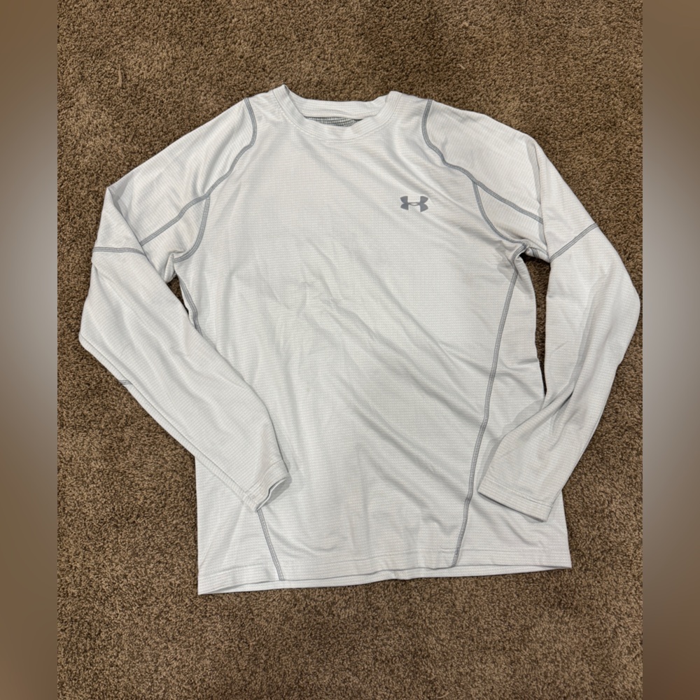 Under Armour Coldtek Fitted Gray Patterned Long Sleeve Shirt
